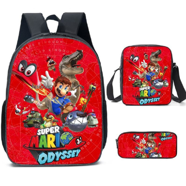 Super Mario Prinsesse 3-delt skolesekk for barn set 14inch