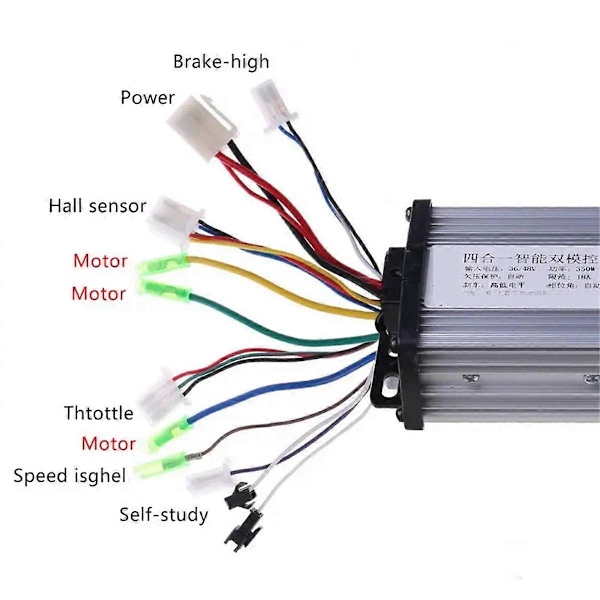 36V/48V 350W Elektrisk Cykel Scooter Borstlös DC Motor Kontroller