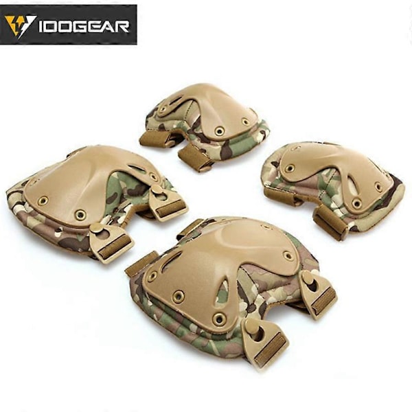 Taktiska Knäskydd & Armbågsskydd Set Knäskydd Airsoft Jakt Knä Armbågsskydd 6914