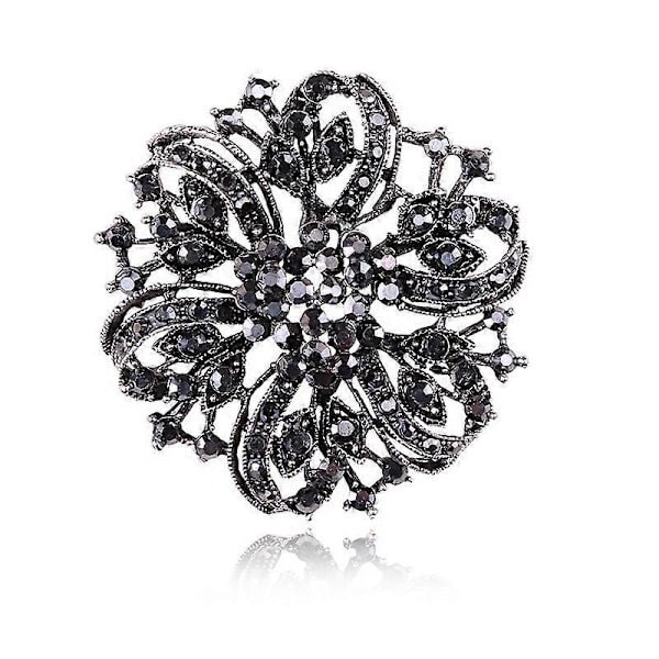 Lekent Blomsterbukett Klar Krystall Brosje Nål Luksus legering blomst rhinestone brosje nål