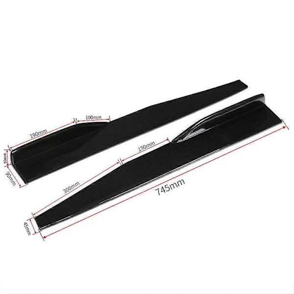 74,5 cm Universal Sideskørter Bagklap Spoiler Splitter Vinger Forbøjninger til Biler