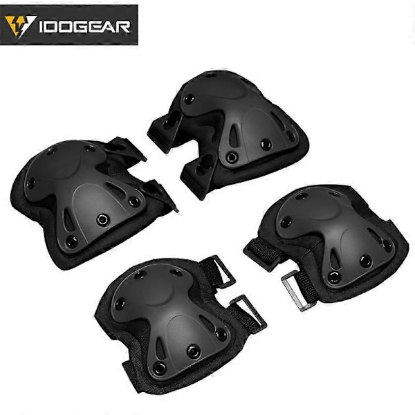 Taktiska Knäskydd & Armbågsskydd Set Knäskydd Airsoft Jakt Knä Armbågsskydd 6914