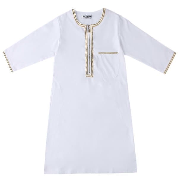 Drenge Saudi Muslim Islamisk Kaftan White 140CM