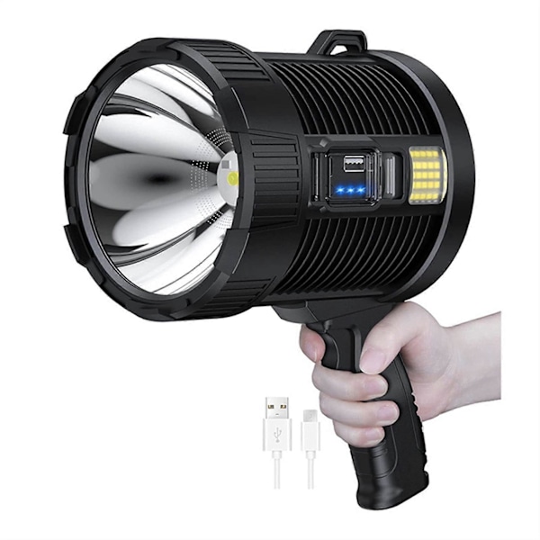 Ladattava kohdevalo, 100000 lumenin LED-kohdevalot kädessä pidettävä taskulamppu Super Outdoor Solar Spotli