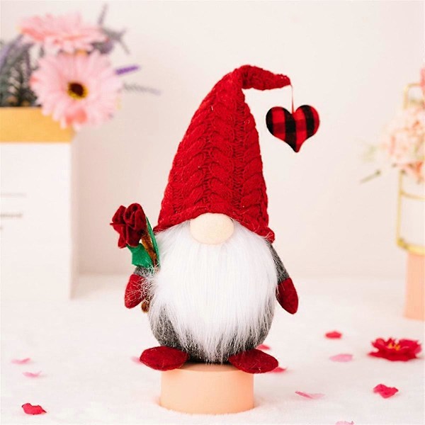 Alla hjärtans dag Tomte Dekor Alla Hjärtans Dag Tomtar Gåva Kärlek Tomtar Plysch Dekor Ansiktslös Tomte Plysch Figurin