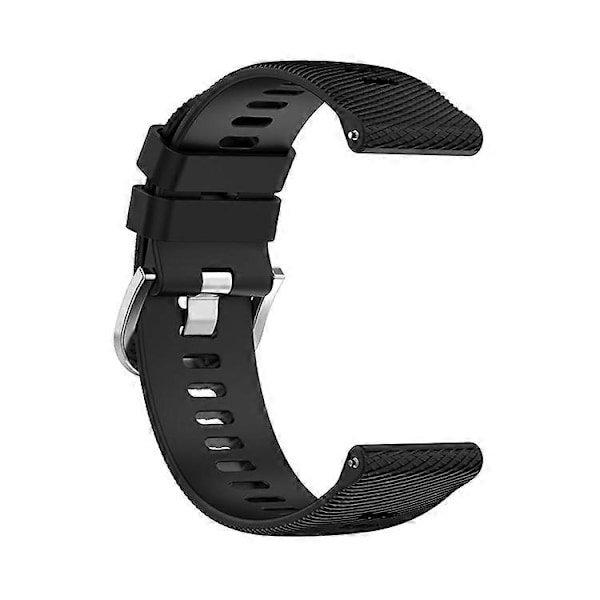 Kompatibel med Garmin Forerunner 255 / Vivoactive 4 Kryssstripet Design 22mm Universell Klokkereim Silikon Erstatningsarmbånd Black