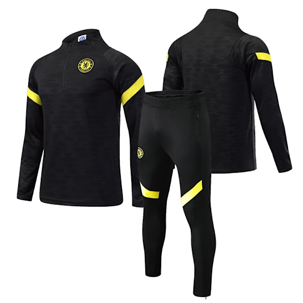 23 ny Chelsea fodboldtræningstrøje langærmet voksen stand-up krave half-zip dragt efterårs- og vintertrøje chelsea 4XL [height: 185-190cm]]