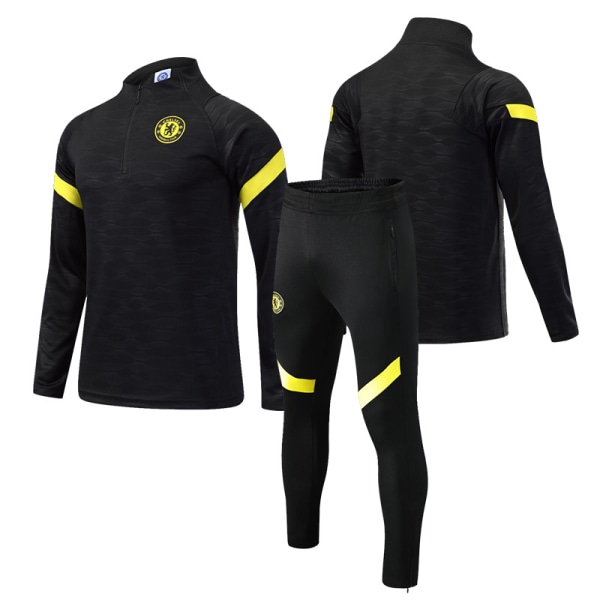 23 ny Chelsea fodboldtræningstrøje langærmet voksen stand-up krave half-zip dragt efterårs- og vintertrøje chelsea M [height: 150-160cm]]