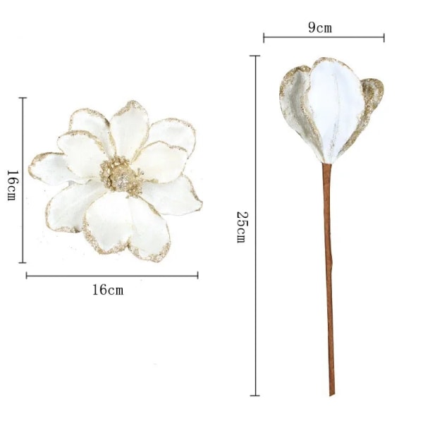 28CM 1/2/3st Stora Konstgjorda Julblommor Glitter Julgransdekoration hem trädgård skola köpcentrum Högtidsevenemang deco 102002White 3pcs