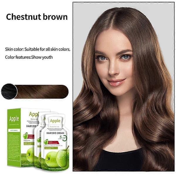 Äppelhårfärg 30ml*10st Växtformel Hårfärgningskit chestnut brown