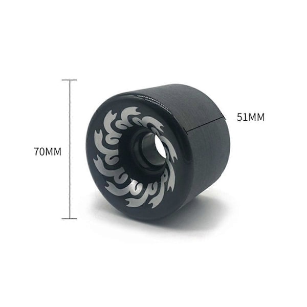 4 stk. skateboardtilbehør Double Warping 70X51Mm 82A Glidende Plade Slibehjul Long Board Hjul