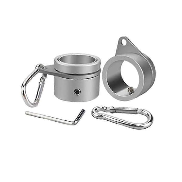 2 st flaggstångsringar Anti Wrap Flaggstångsklämmor Svängbara 360 roterande flaggstångsflaggmonteringsringar Silver