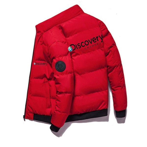 Vinterjakke for menn parkasjakke herre vindjakke fortykket varm herreparkas 013red XXXL