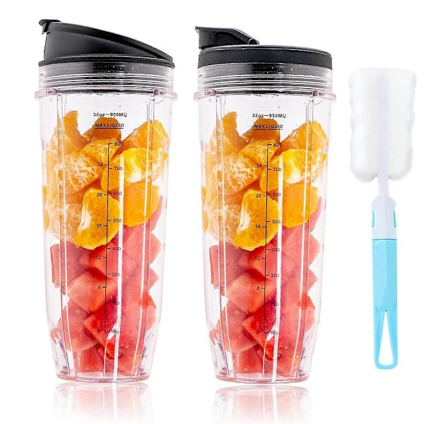 2-pack 946 ml Ersättningsmixerkanna med dricklock för BL450 BL454 BL456 BL480 BL482 BL640 BL642 BL682