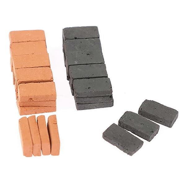 100 STK Mini Mursten 1/16 Mikro-Landskab Miniature Mursten Mini Mursten Model Sand Mikro-Landskab Tilbehør