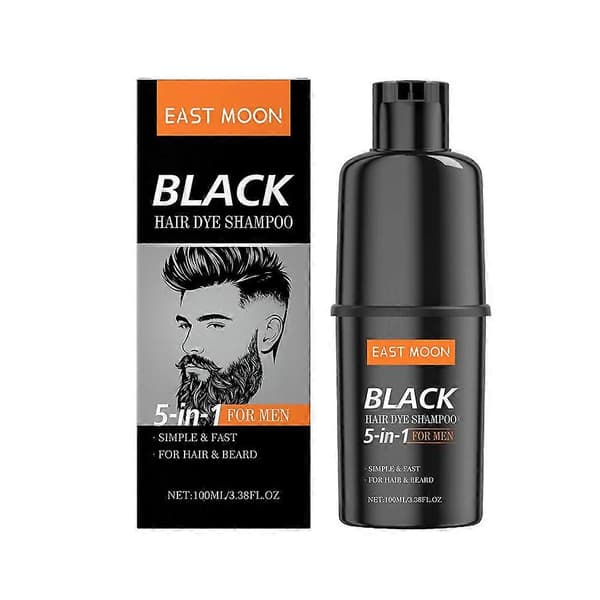 Sort Hårfarve Shampoo - Til Mænd, 2 i 1, Rejsestørrelse, 100ml