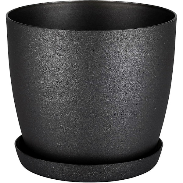 Grafiitti Kasviruukut Sisäkäyttöön Kotiin ja Puutarhaan, Halkaisija 14 cm - Kasviruukku Aluslautasella, Kukkaruukut Ulkokäyttöön Mattapinnalla