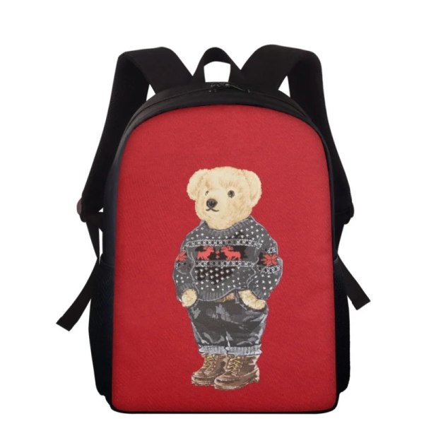 Wild Mini Bear Serie Printet Rygsæk Børne Skoletaske Teenagere Drenge og Piger Skoletasker Mellemskoleelever Stor Kapacitet Rygsæk 3