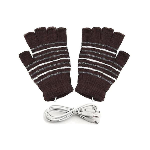 Vinter Elektriske Handsker Isolering USB Varmehandsker S-xl Brown S