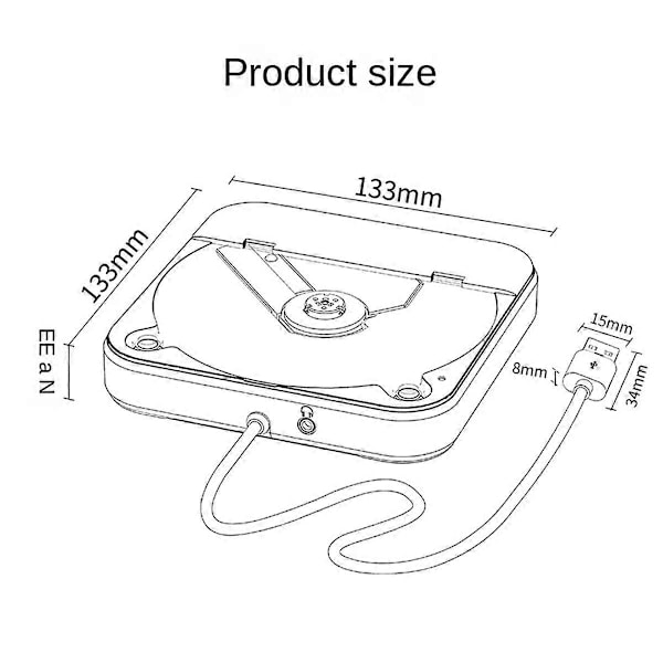 Ekstern Universal CD-spiller for Bil - Bærbar CD-spiller