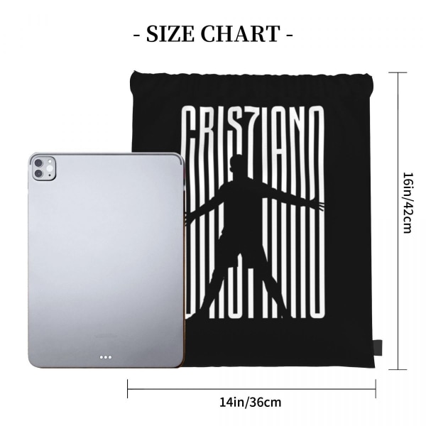 Cristiano Ronaldo Cr7 Rygsæk Bærbar Snørepose Lomme Gymnastiktaske 2 One Size