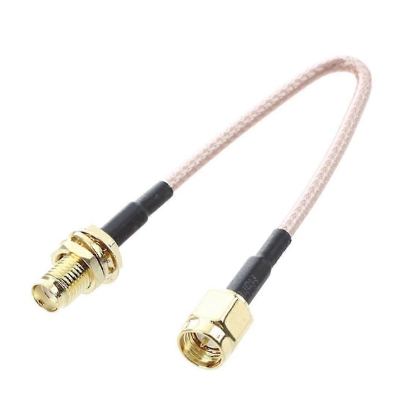 SMA Hun SMA Han F / M Antenne Tilslutningskabel Adapter Sort + Guld
