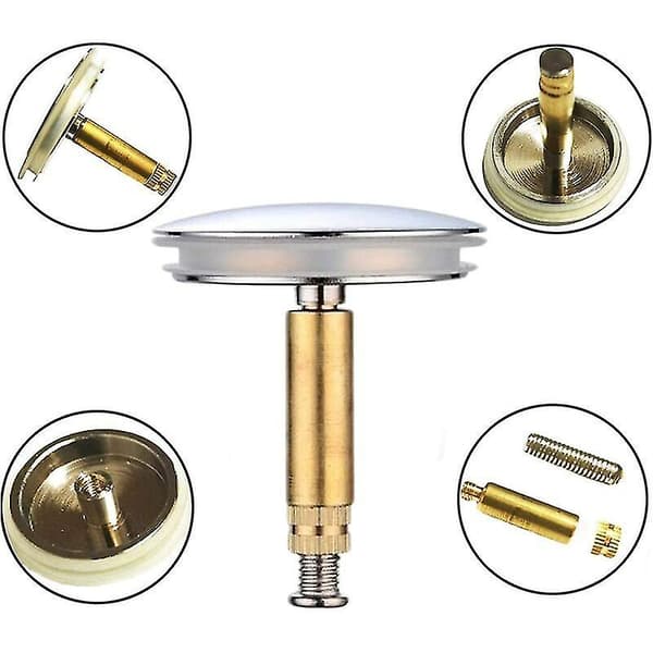 Justerbar Badekarpropp Avløpsstopper Universal Badekarpropp Premium Kvalitet Slitesterk Messing Vaskpropp Med Krombelagt Badekarpropp For