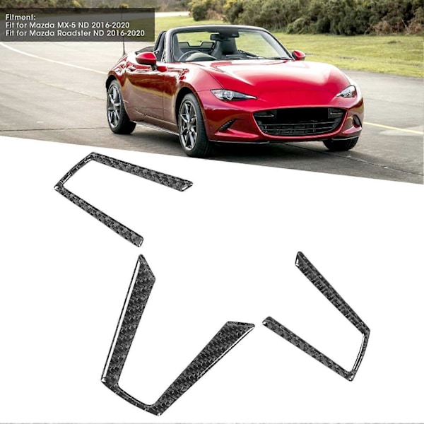 3 stk. Rattknapp Ramme Trim Karbonfiber Klistremerke Passer for Mazda MX?5 ND 2016?2020
