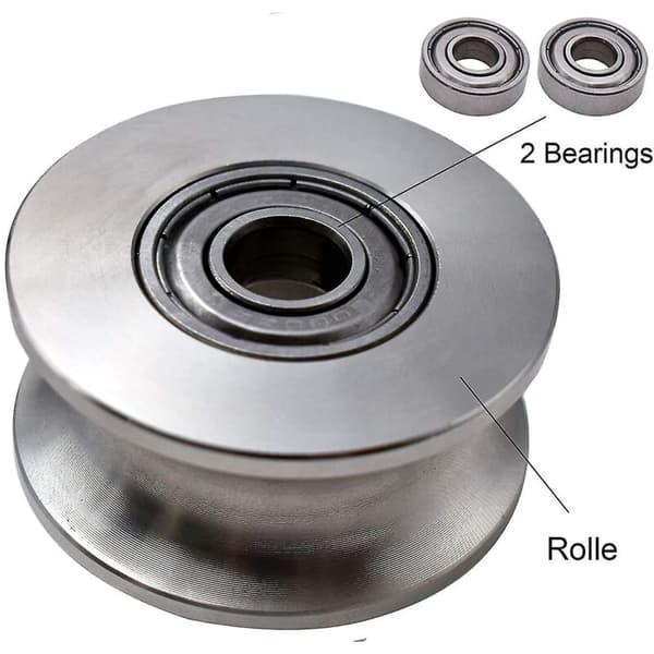 500 kg løfteskive – 2 lejer – 48 mm diameter – Rustfrit stål – 360° rotation for effektiv løft