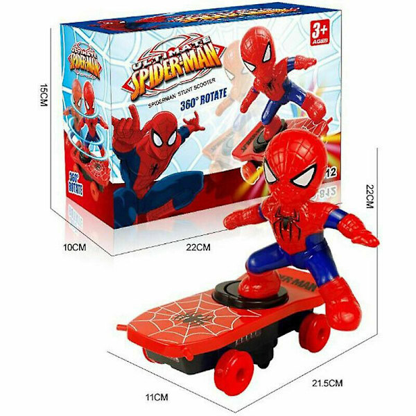 360 Tumbler Elektrisk Spiderman Skateboard Leksak för Barn