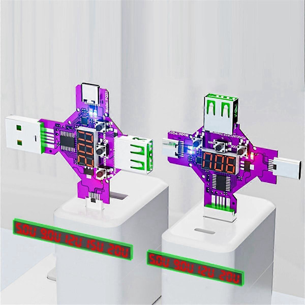 2 i 1 PD3.1 28V Snabbprotokoll Laddningstrigger Lockbete Voltmeter Qualcomm QC PD 5V 9V 12V 15V 20V Trig