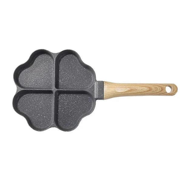 Hjerteformet Eggpanne Mini Egg Dumpling Panne Hamburger Biff 4 Rutenett Frokostpanne,-Yvan