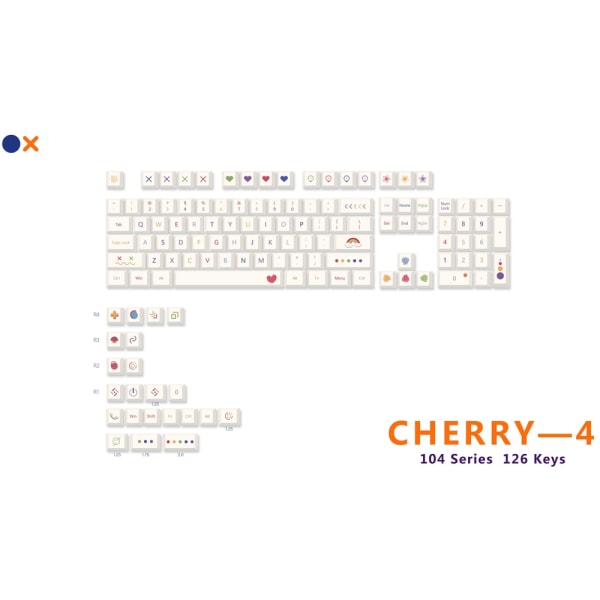 Universal PBT Keycaps Cherry Type DYE-SUB DIY Gaming Mekanisk Tastatur Keycaps CR-4