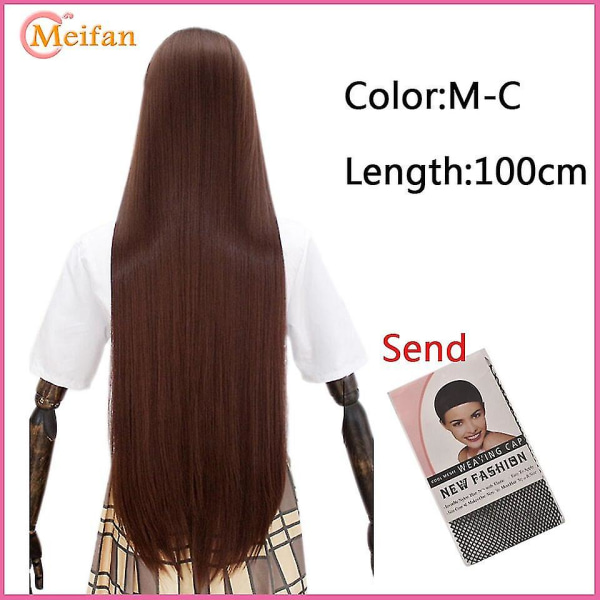 Meifan Long Straight Lolita 100cm peruukki synteettiset hiukset Anime C C