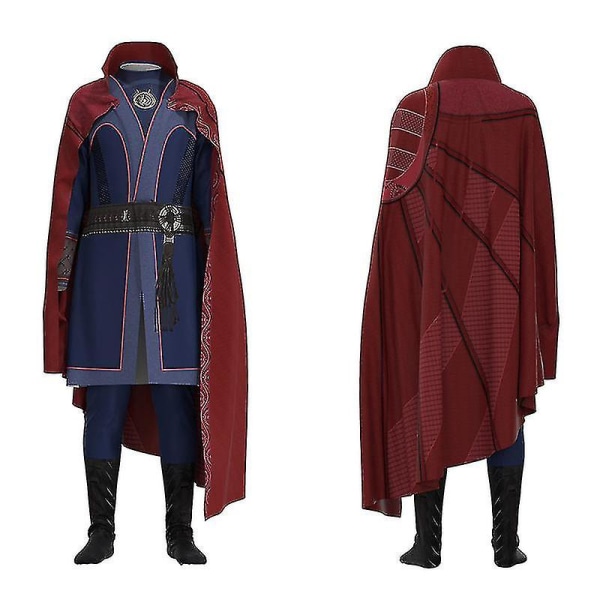 Halloween Doctor Strange Cosplay Kostym Halsband Ring Steve Red Cloak Robe Halloween Carnival Kostym för barn och vuxen fest kostym Style 2 190