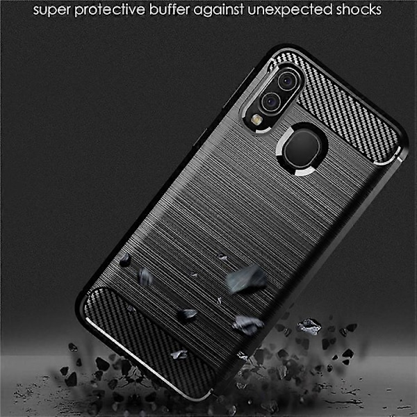 1,8 mm Värmeavledande TPU-skal Ultratunt Reptåligt Kolfibertextur Borstad Yta Telefonskal Kompatibelt För Samsu Black