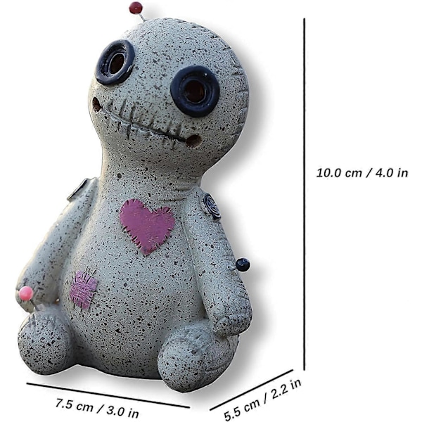 Voodoo Dukke Røgelsesbrænder Keglebrænder Backflow Røgelsesholder, 4\" Resin Røgelsesholdere Resin Statuer Ornament Håndlavet Håndværk
