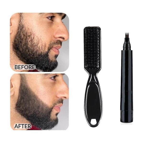 Beard Pen Beard Pencil Filler för män - Naturlig förstärkare för att fylla, forma och definiera (mörkbrun)