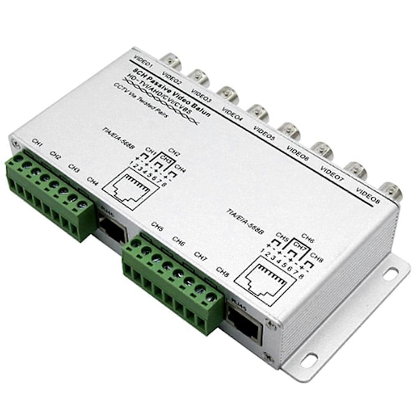 8-KANAVAINEN UTP 720P/1080P HD Passiivinen Video Balun Lähetin-Vastaanotin, BNC - Cat5/5E