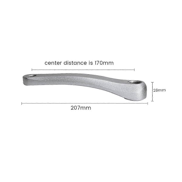 170 mm krankarm til mountainbike, venstre side, krank med diamantformet hul, udskiftningsdel, sort