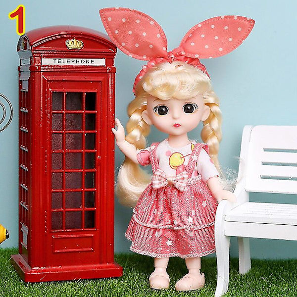16 cm Mini Modeleksak Docka Med Kläder Miniatyr Barndocka Flicka Baby Söt Utklädnad 1