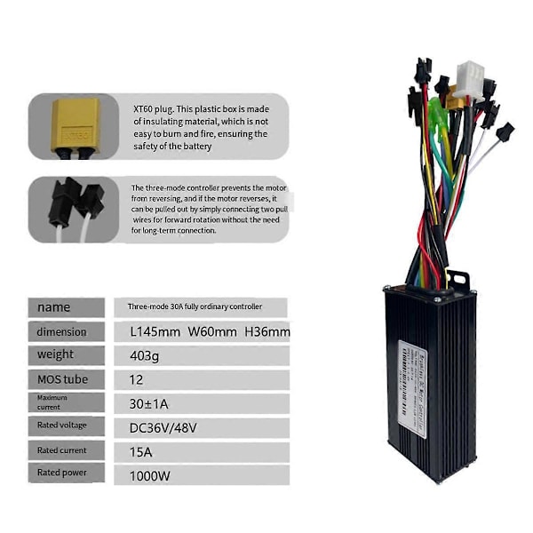 Elektrisk Sykkel 36V/48V 30A 750W 1000W 2 Modell Sinusbølgekontroller EN05 LCD-Display for Elsykkel