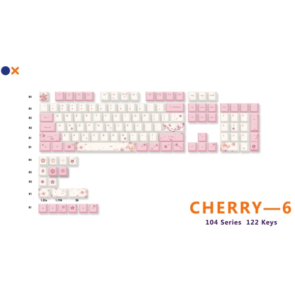 Universal PBT Keycaps Cherry Type DYE-SUB DIY Gaming Mekanisk Tastatur Keycaps CR-6