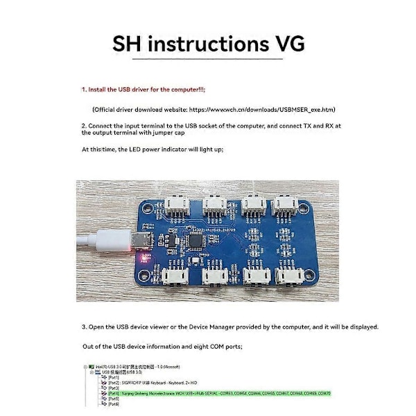 CH344Q USB Typ C till 8-vägs TTL Seriell Modul 8-Kanalig Seriell Port UART Multi-Kanalig Seriell Port E