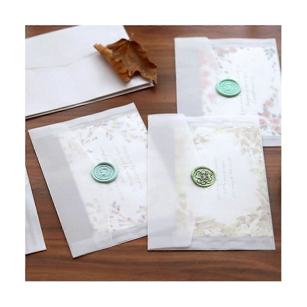 50 st Blanka Kuvert Transparent Papper Kuvert Set Brev Vintage Bröllopsinbjudningskuvert fo