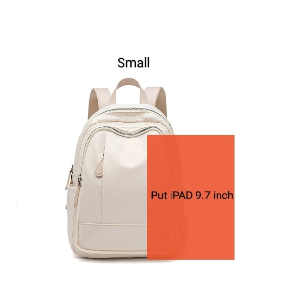 Vattentät ryggsäck Mode reseryggsäck damer Enfärgad enkel axelväska för damer S23 Beige 23cm S