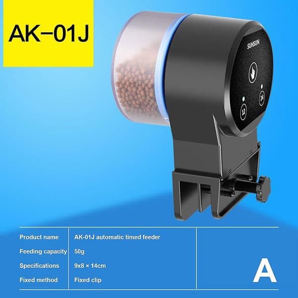 Justerbar automatisk fiskefoderautomat, der fodrer akvarietank automatisk foderdispenser 50g batterimodell