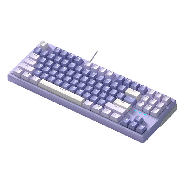 X87 Langallinen näppäimistö Hot Swap 87 näppäimen pelaajanäppäimistö PBT-näppäinhatut 11 valotehostetta Tuuli Purple