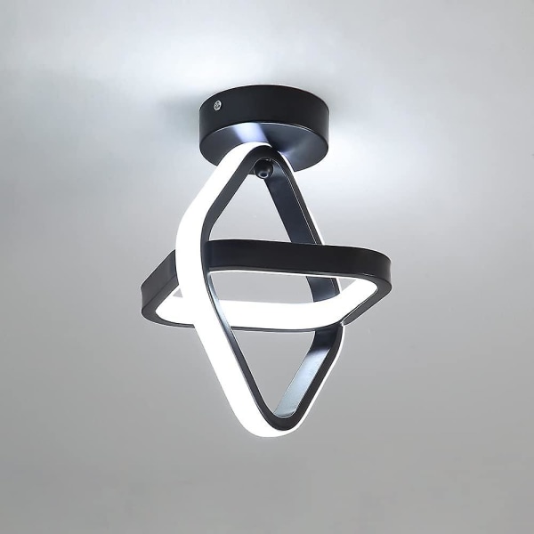 LED Taklampe, Moderne Svart Lysekrone Lampe 22w Firkantet Korridor Taklampe For Korridor Balkong, 3000k Varmt Hvitt Lys, Diameter 22cm