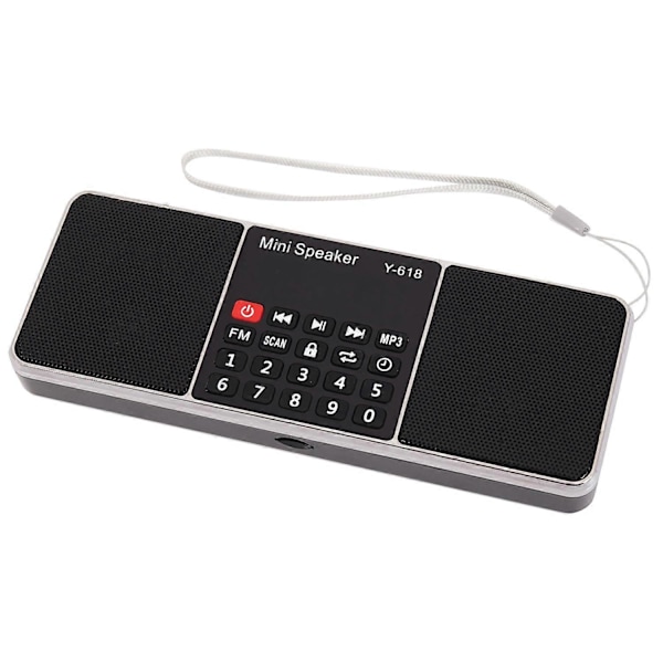 Y-618 Mini FM Radio Digital Bærbar 3W Stereo Høyttaler Mp3 Audio Spiller Høy Lydkvalitet